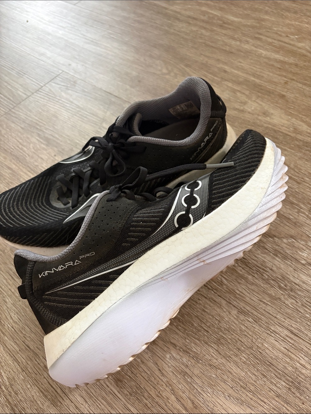 Saucony Kinvara Pro Black and White Running Sneakers
